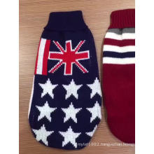 Eco-Friendly Knitted Stretch Fleece Christmas Jumper Wholesale Custom red color pet dog clothing Christmas dog sweater